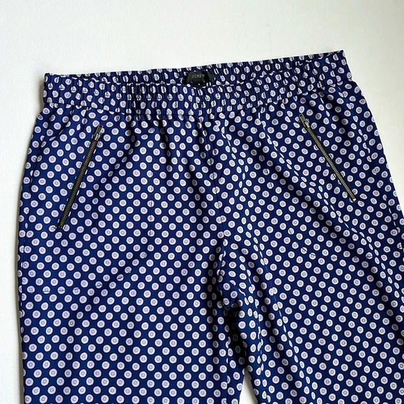 J.Crew Turner Pant In Medallion Foulard -Blue/ Lilac- Size 8 - Picture 3 of 7